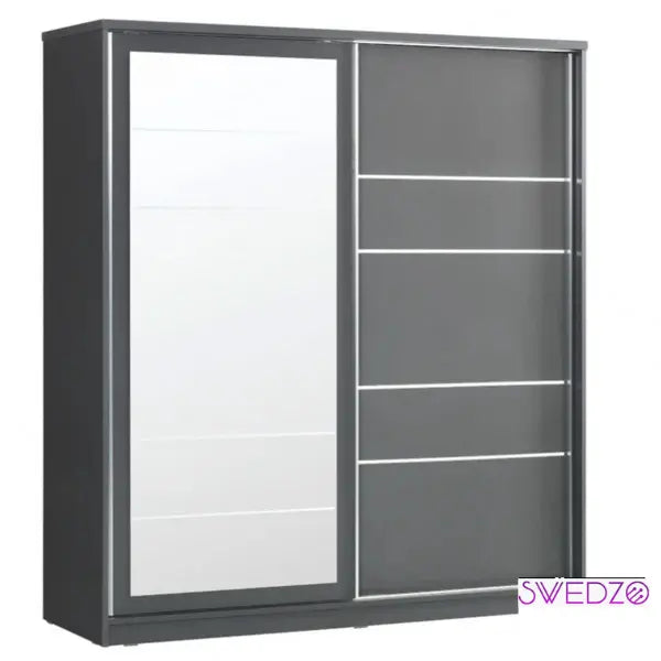 Armoire dressing de chambre Girona 160 cm portes coulissantes gris