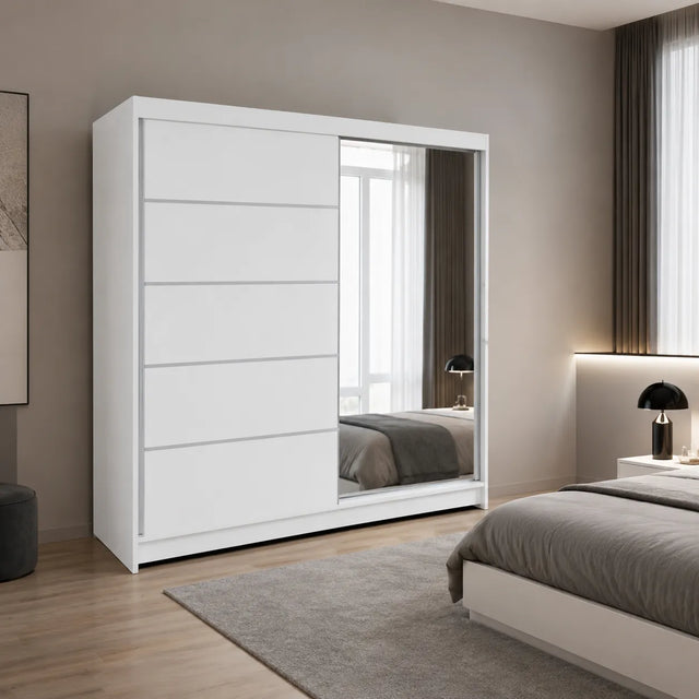 Armoire à  portes coulissantes Lyon largeur 160 et 180 cm
— armoire, armoire chambre, armoire rangement, armoire bois, armoire de rangement, armoire dressing, armoire penderie, armoire portes battantes, armoire portes coulissantes, armoire salle de bain petite, armoire enfant, armoire avec miroir, armoire moderne, armoire pas cher