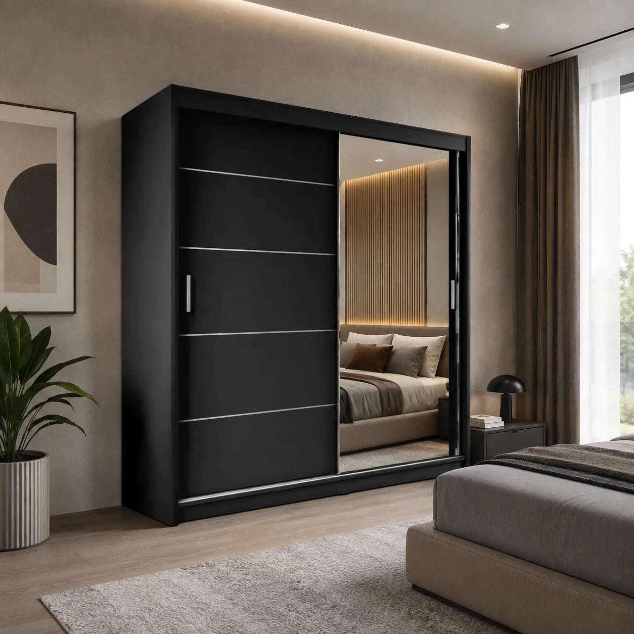 Armoire à  portes coulissantes Lyon largeur 160 et 180 cm
