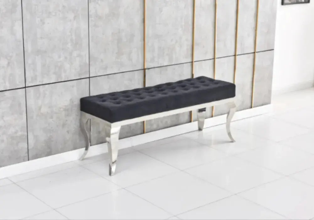 Banc / Pouf italien en feuilles d'argent du milieu du siècle dernier En Banc / Pouf italien en feuilles d'argent du milieu du siècle dernier En