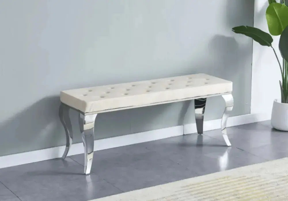 Banquette Baroque Pieds Argent Swedzo-Meuble