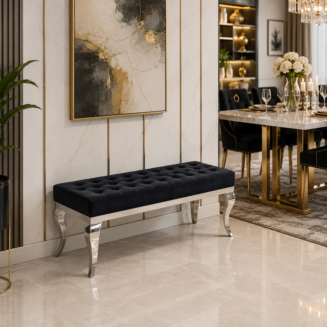 Banquette Baroque Pieds Argent