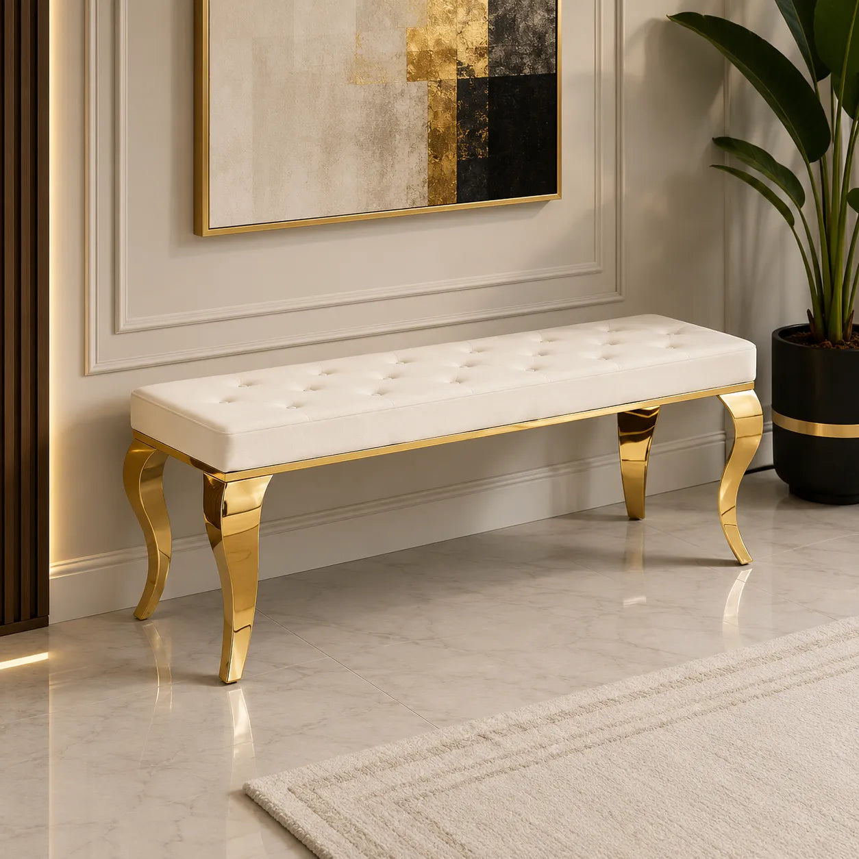 Banquette Baroque Pieds Dorés