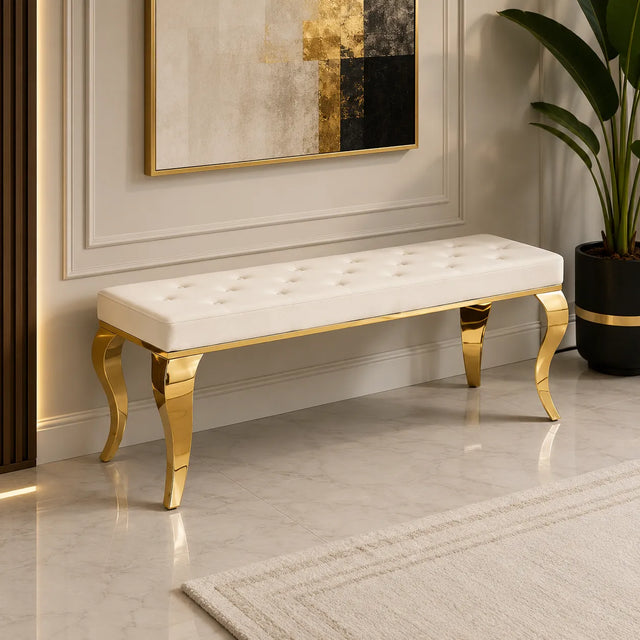 Banquette Baroque Pieds Dorés
— chaises et bancs, chaise design, banc en bois, chaise moderne, banc confortable, ensemble chaises et bancs, mobilier de salle à manger, chaises et bancs pas cher, banc et chaise design