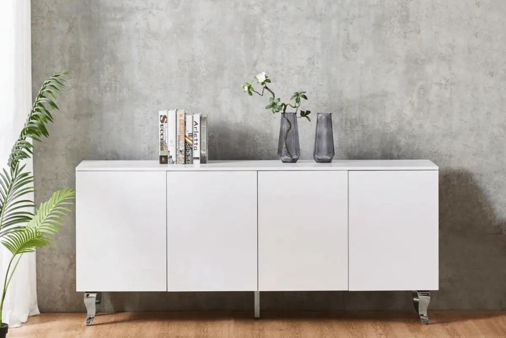 Buffet Baroque Laque Pieds Chrome