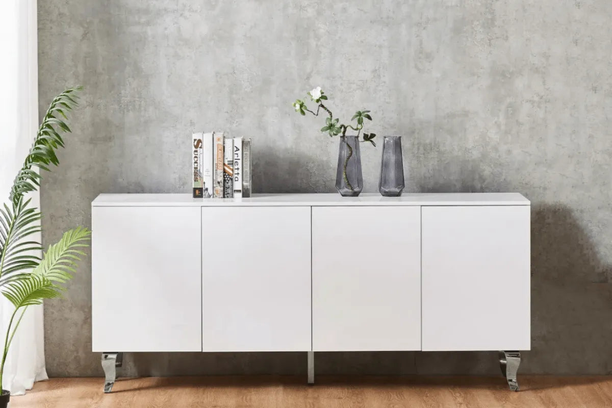 Buffet Baroque Laque Pieds Chrome