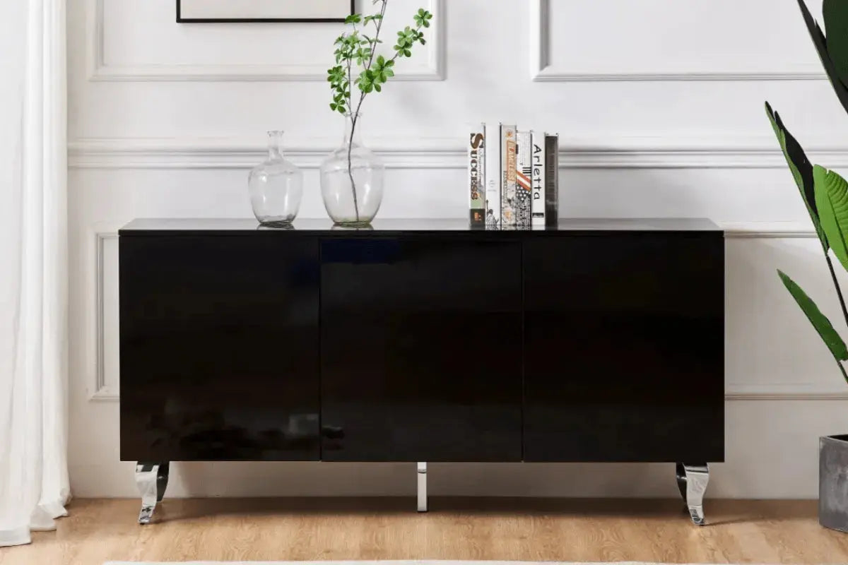 Buffet Baroque Laque Pieds Chrome Swedzo-Meuble
