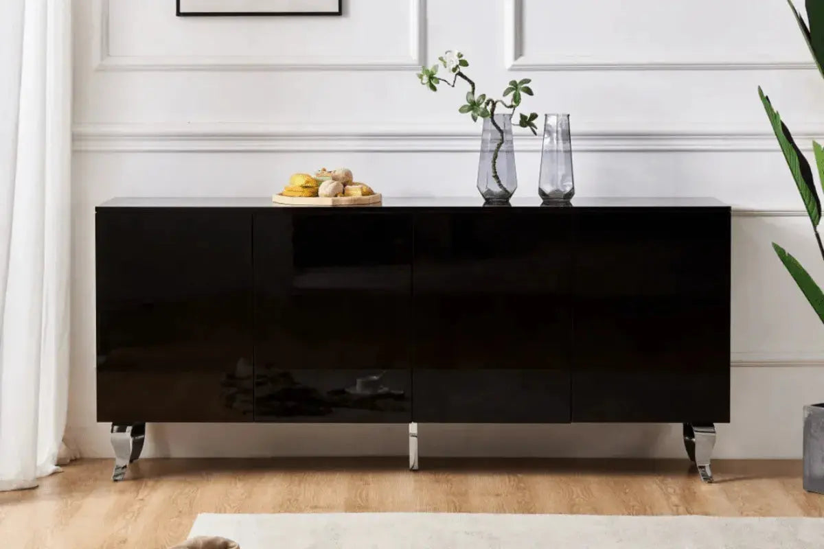 Buffet Baroque Laque Pieds Chrome Swedzo-Meuble