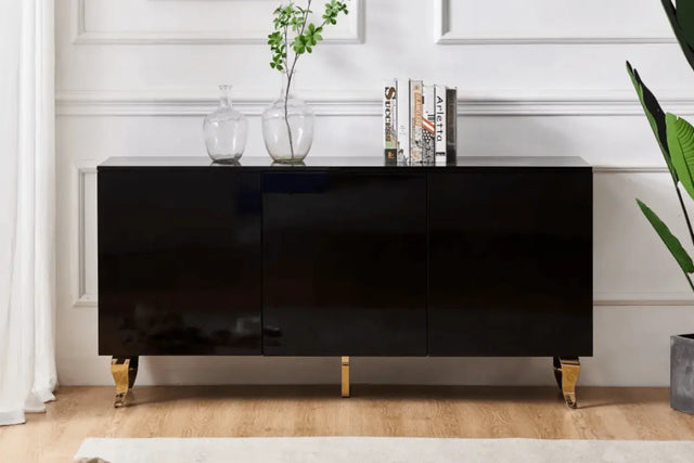 Buffet Baroque Laqué 160 cm Pieds Dorés
