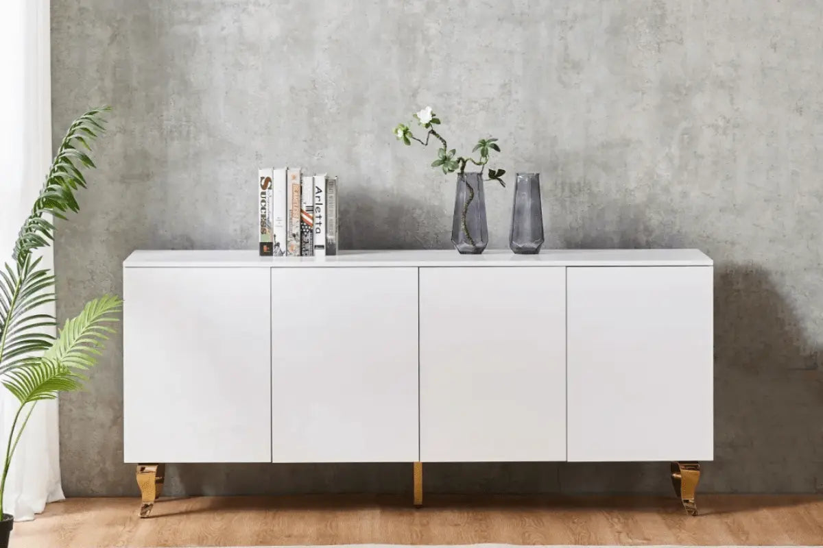Buffet Baroque Laque Pieds Gold Swedzo-Meuble