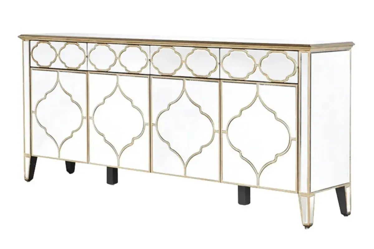 Buffet Miroir Venitien 4 Portes 200x40x87 CM Swedzo-Meuble
