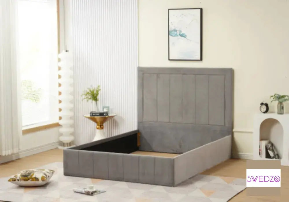 Cadre De Lit Gris Polo 140/190 Swedzo-Meuble