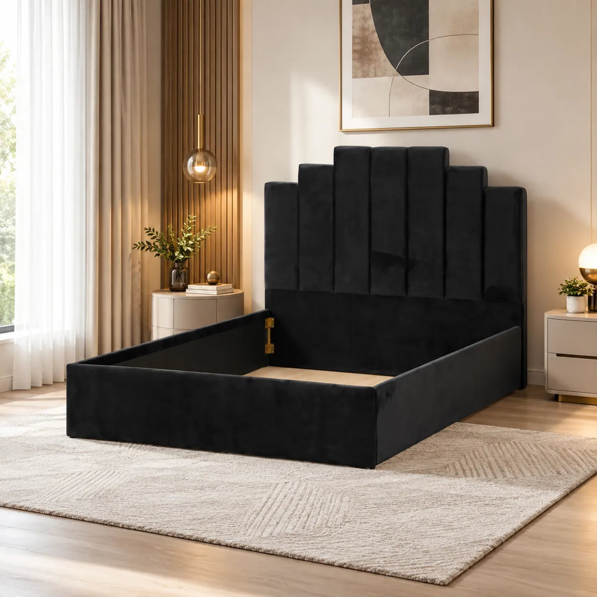 Cadre de Lit Piano en Velours