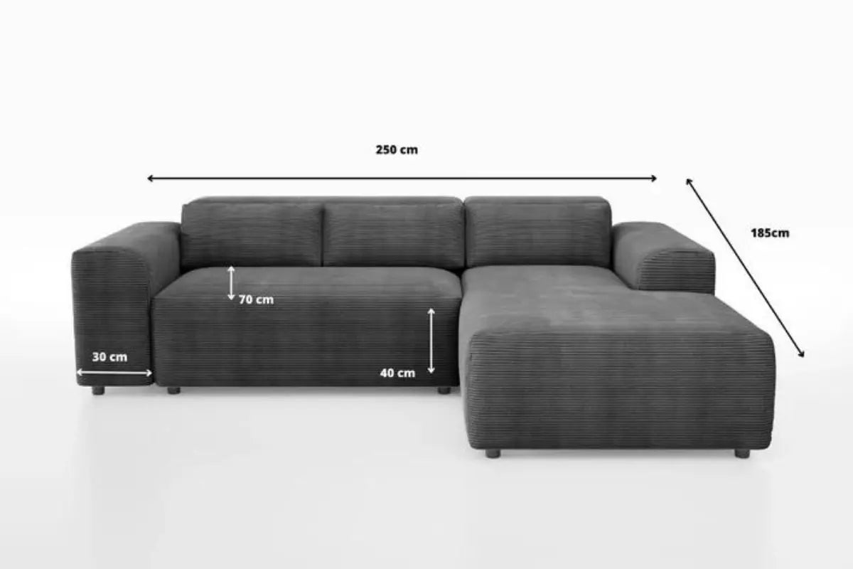 Canapé d’angle Moris Cételé Gris et Beige Anthracite