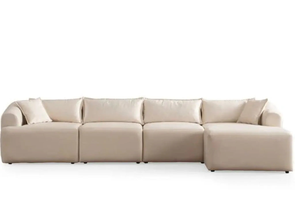 Canapé Mila Modulable Velours Blanc cassé