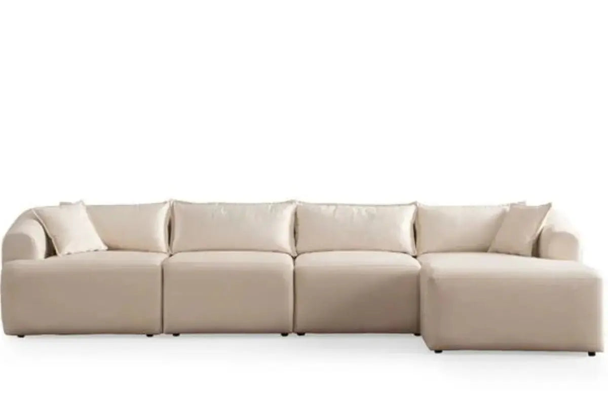 Canapé Mila Modulable Velours Blanc cassé Swedzo-Meuble
