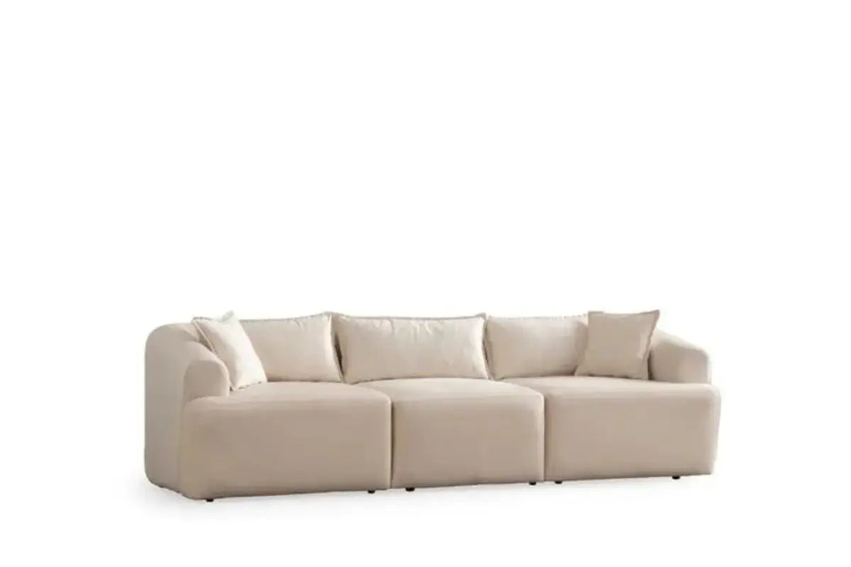 Canapé Mila Modulable Velours Blanc cassé Swedzo-Meuble
