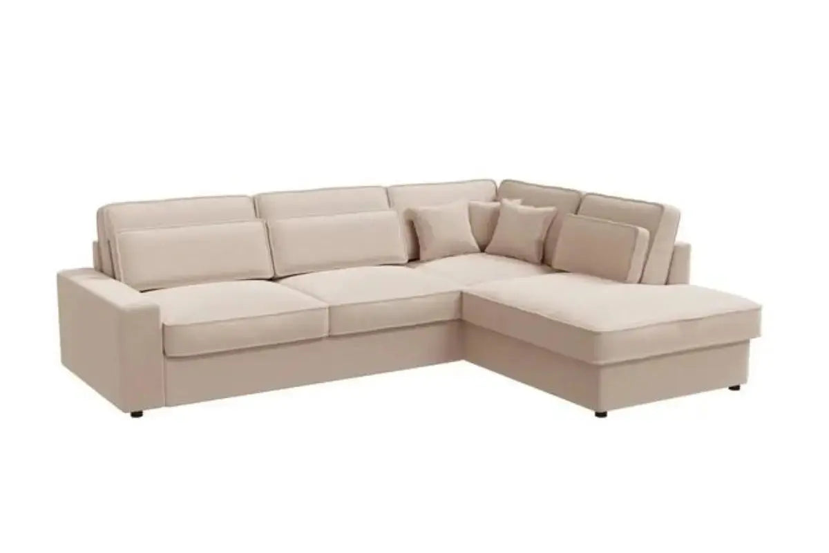 Canapé d’angle Lexus Velours Beige Swedzo-Meuble