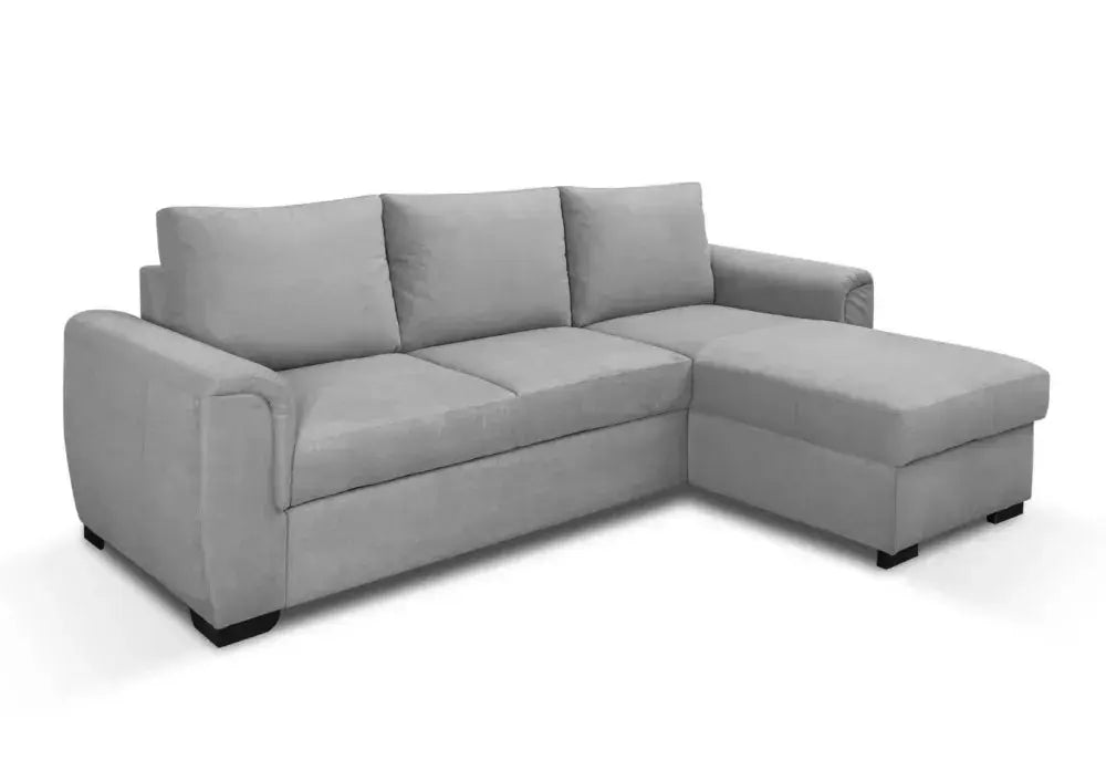 Canape Amalfi Convertible Angle Reversible Tissus Gris Waterproof 238X155CM Swedzo-Meuble