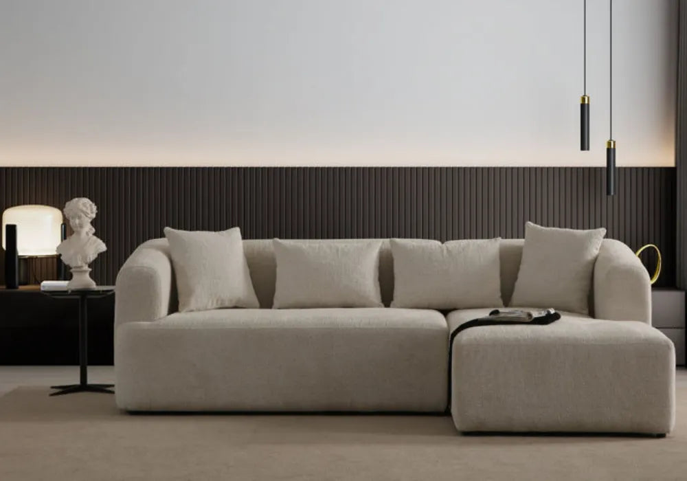 Canapé D'angle Ela Tissu Chenille