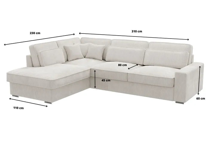 Canapé d’angle Lexus Velours Beige