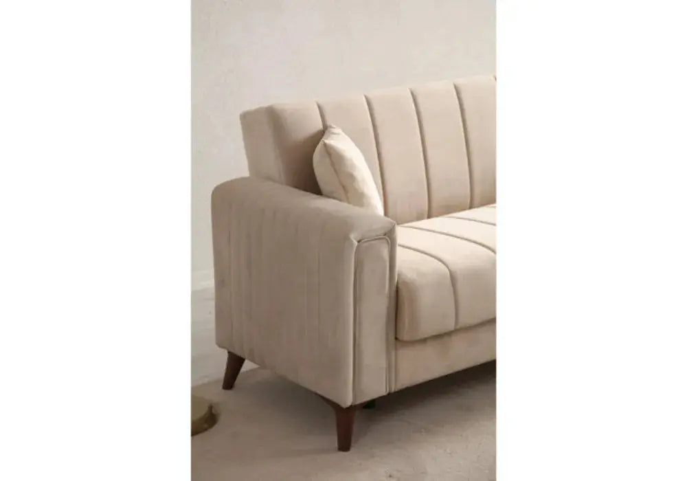 Canapé Nova Velours Beige Swedzo-Meuble