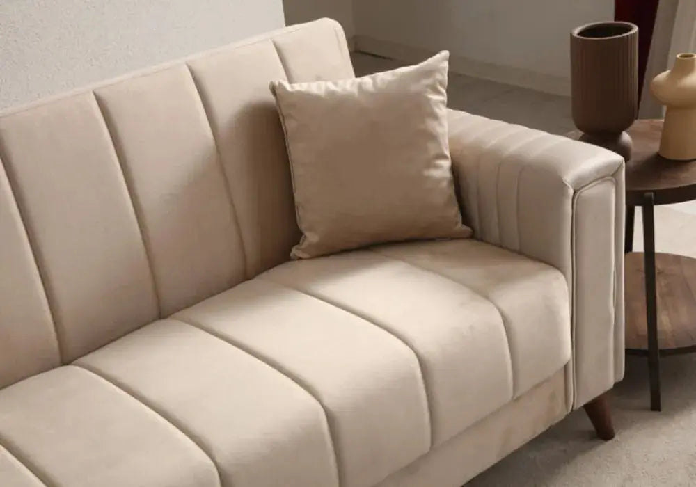 Canapé Nova Velours Beige Swedzo-Meuble