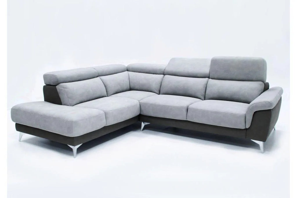 Canapé d'angle modulable relax gris FELIA