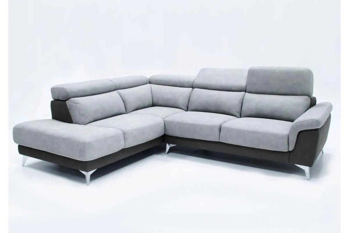 Canapé d'angle modulable relax gris FELIA