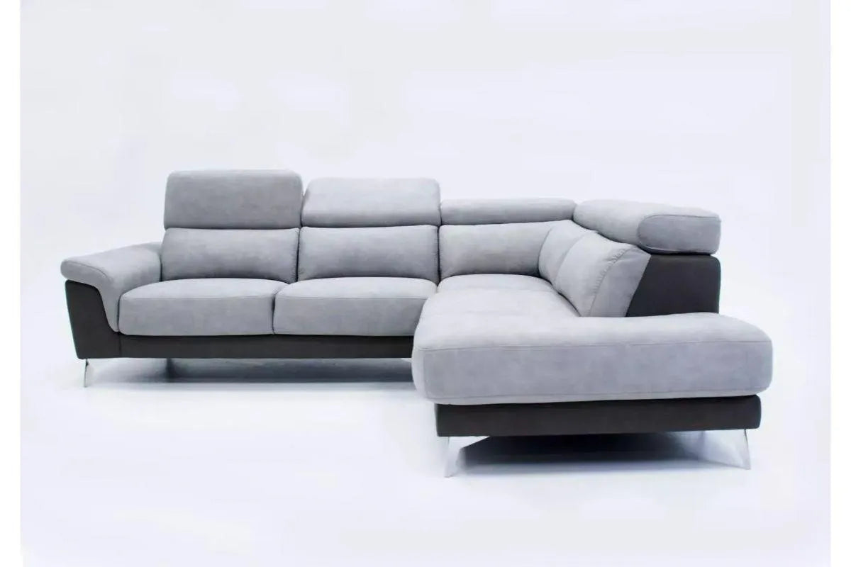 Canapé d'angle modulable relax gris FELIA