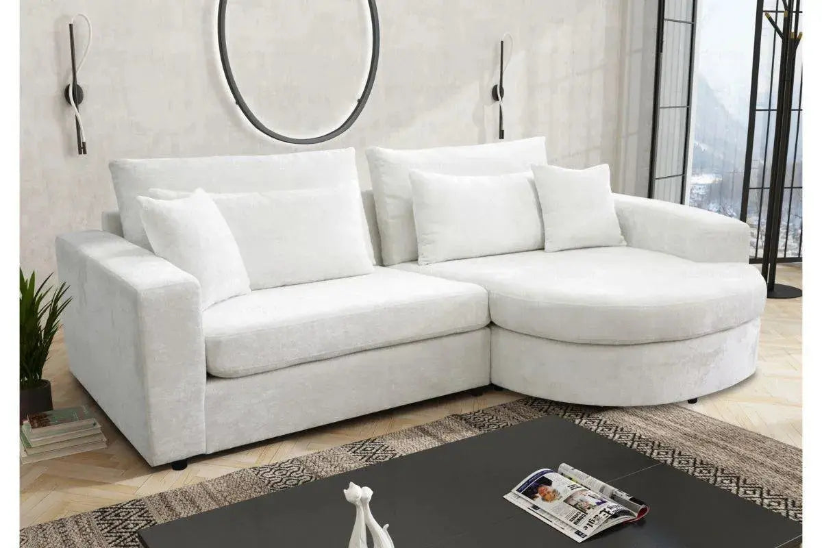 Canape angle tissu bouclette ARIA Swedzo-Meuble