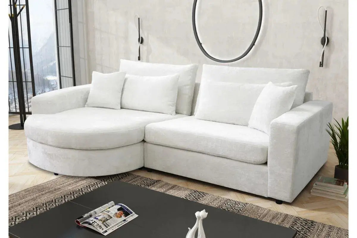 Canape angle tissu bouclette ARIA Swedzo-Meuble
