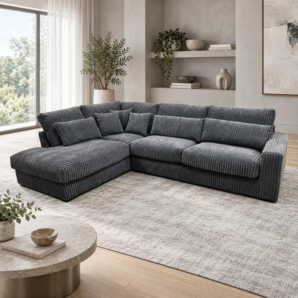 Canape Ambert Tissus Lapin Anthracite 320X230CM