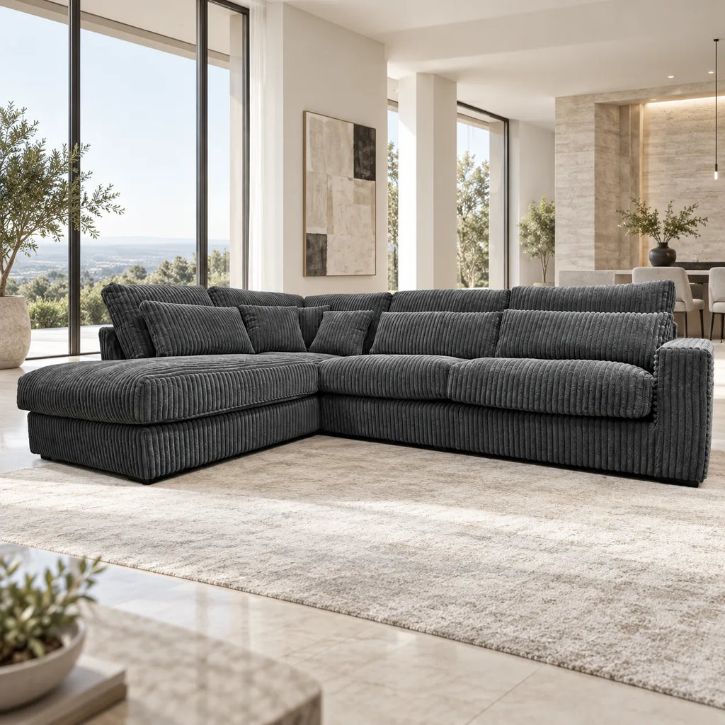 Canape Ambert Tissus Lapin Anthracite 320X230CM