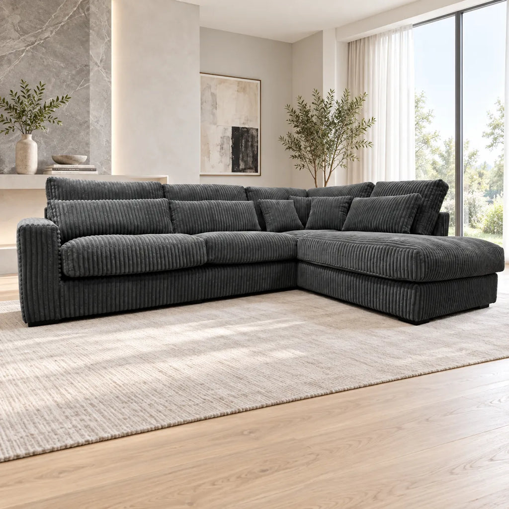 Canape Ambert Tissus Lapin Anthracite 320X230CM