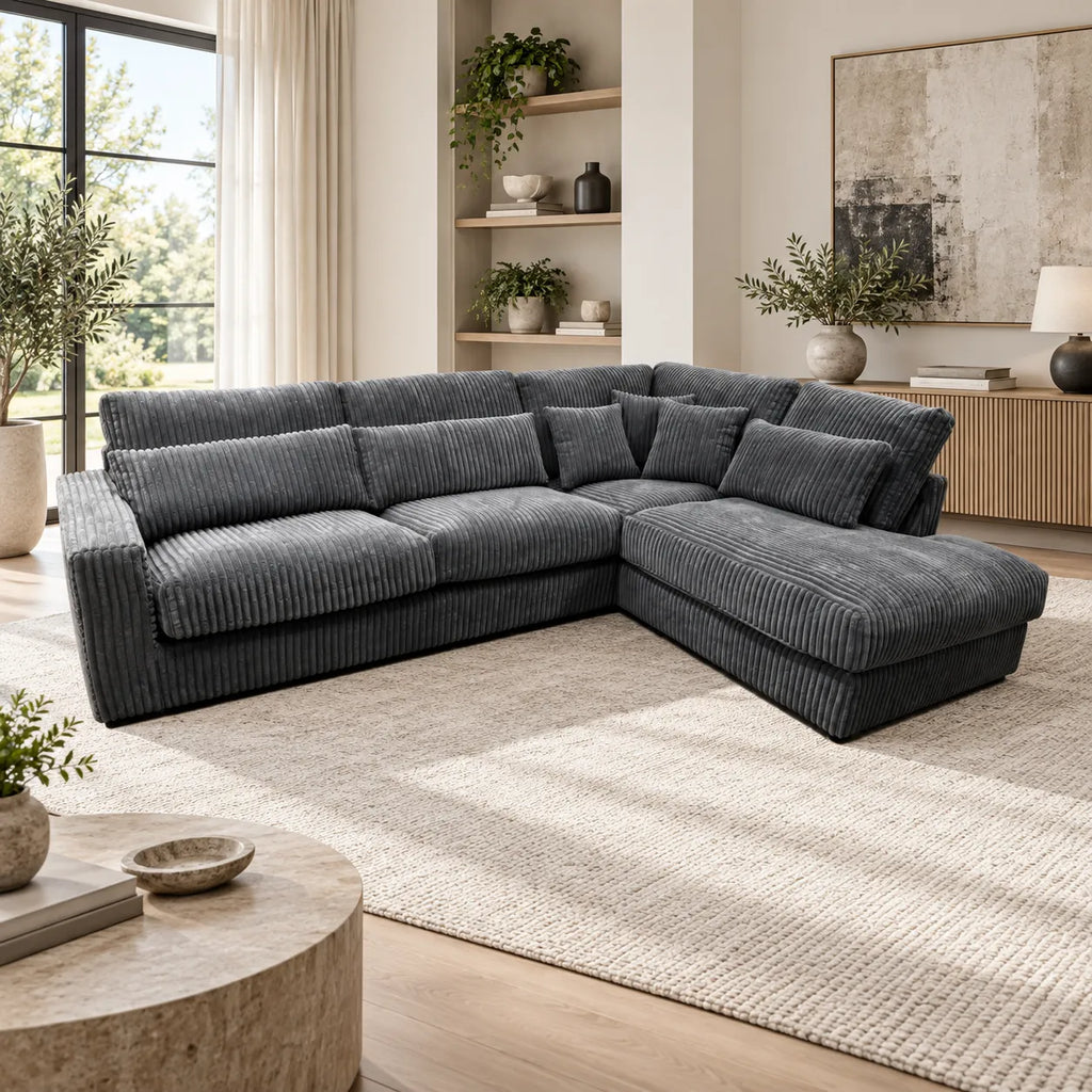 Canape Ambert Tissus Lapin Anthracite 320X230CM