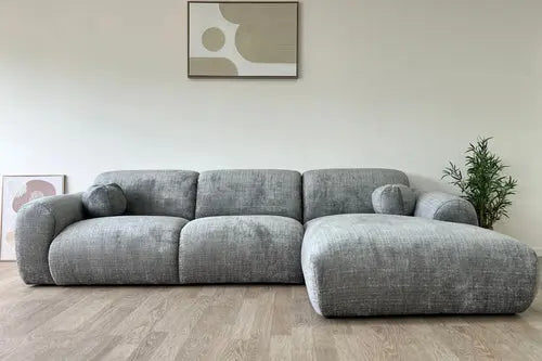 Canapé Cloud Tissu Marbella Crème ET Anthracite Swedzo-Meuble