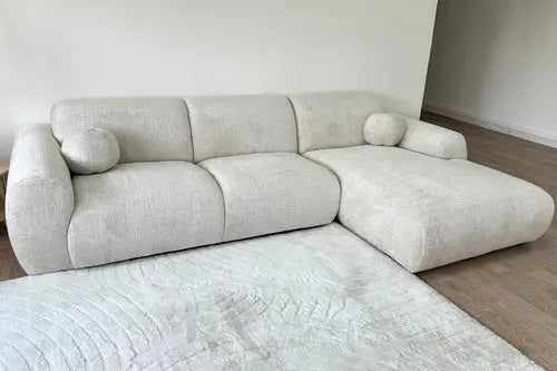Canapé Cloud Tissu Marbella Crème ET Anthracite Swedzo-Meuble