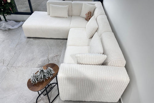 Canapé Coco Doudou Côtélé Blanc cassé