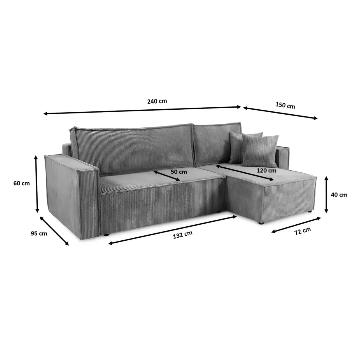 Canape Convertible D'angle cotele Genif