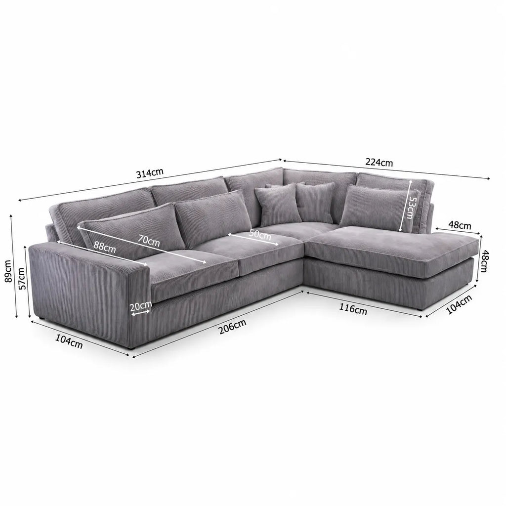 Canape D’angle Bristol Angle Droit Doudou Boucle 316x230cm