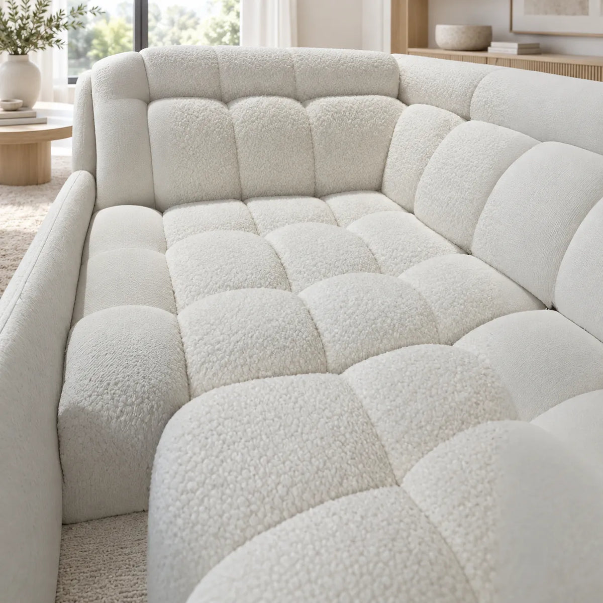 Canape D’angle Bubble  Doudou Ecru