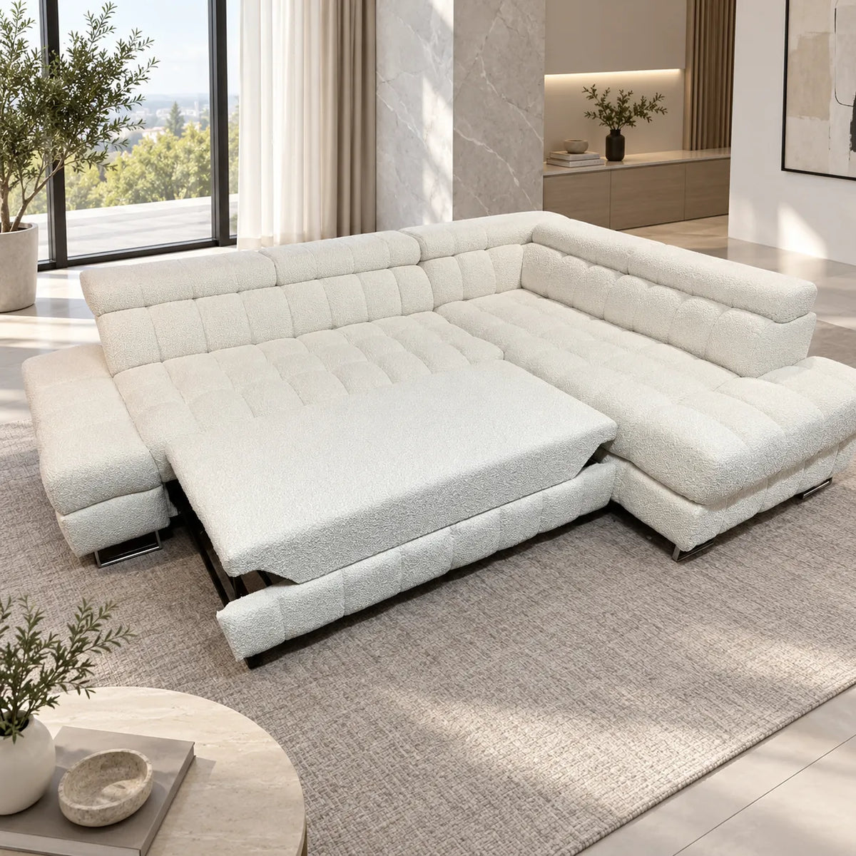 Canape D’angle Bubble  Doudou Ecru