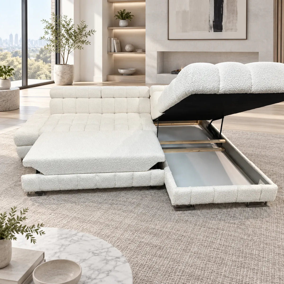 Canape D’angle Bubble  Doudou Ecru