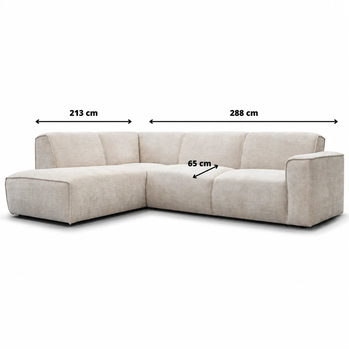 Canapé D'angle Colette tissu Marbella Beige