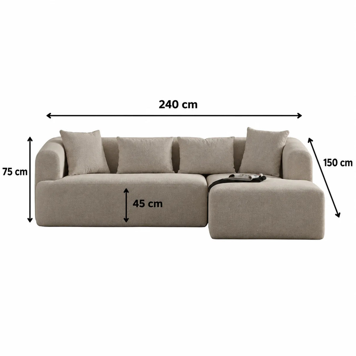 Canapé D'angle Ela Tissu Chenille