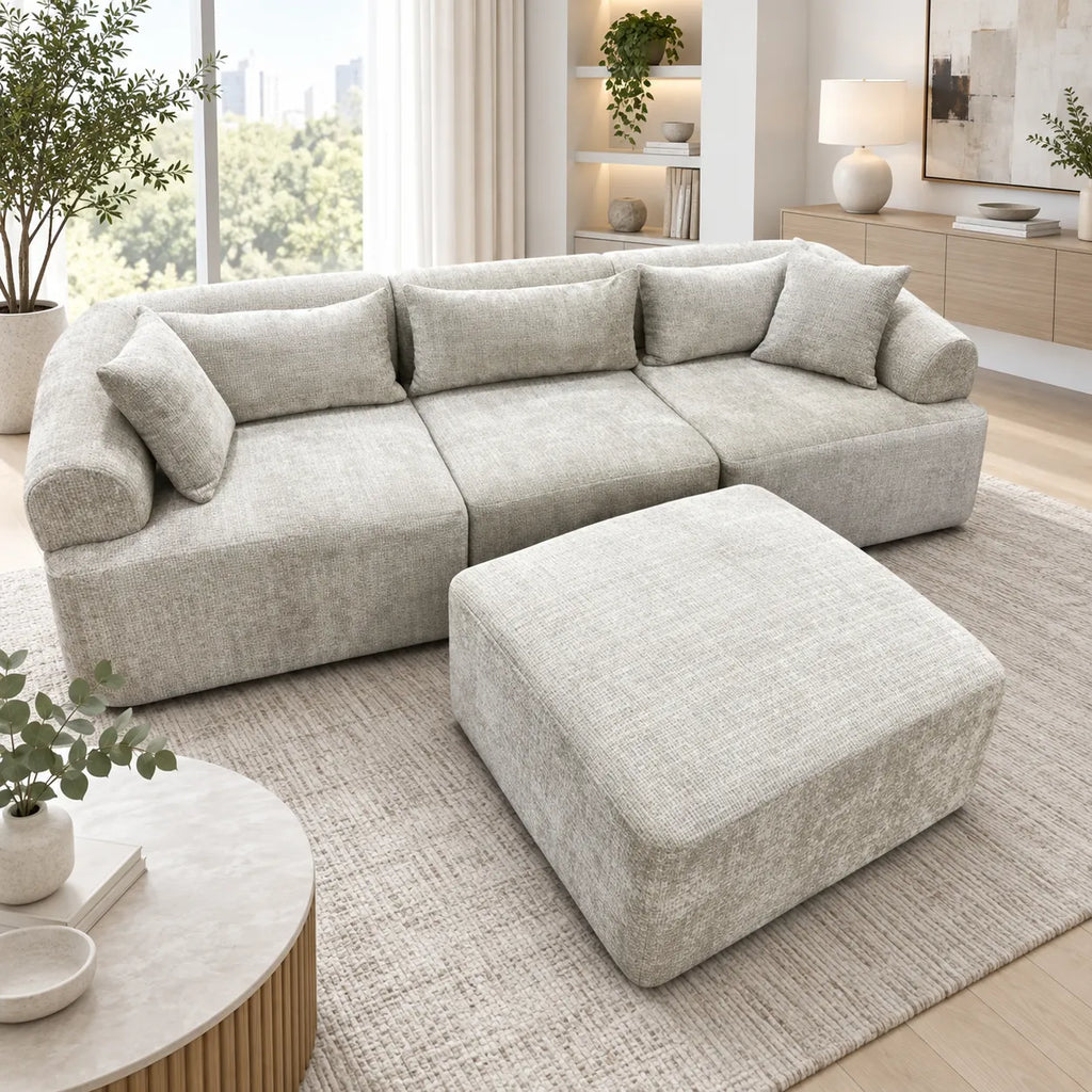 Canapé Mila Modulable Tissu Marbella Crème