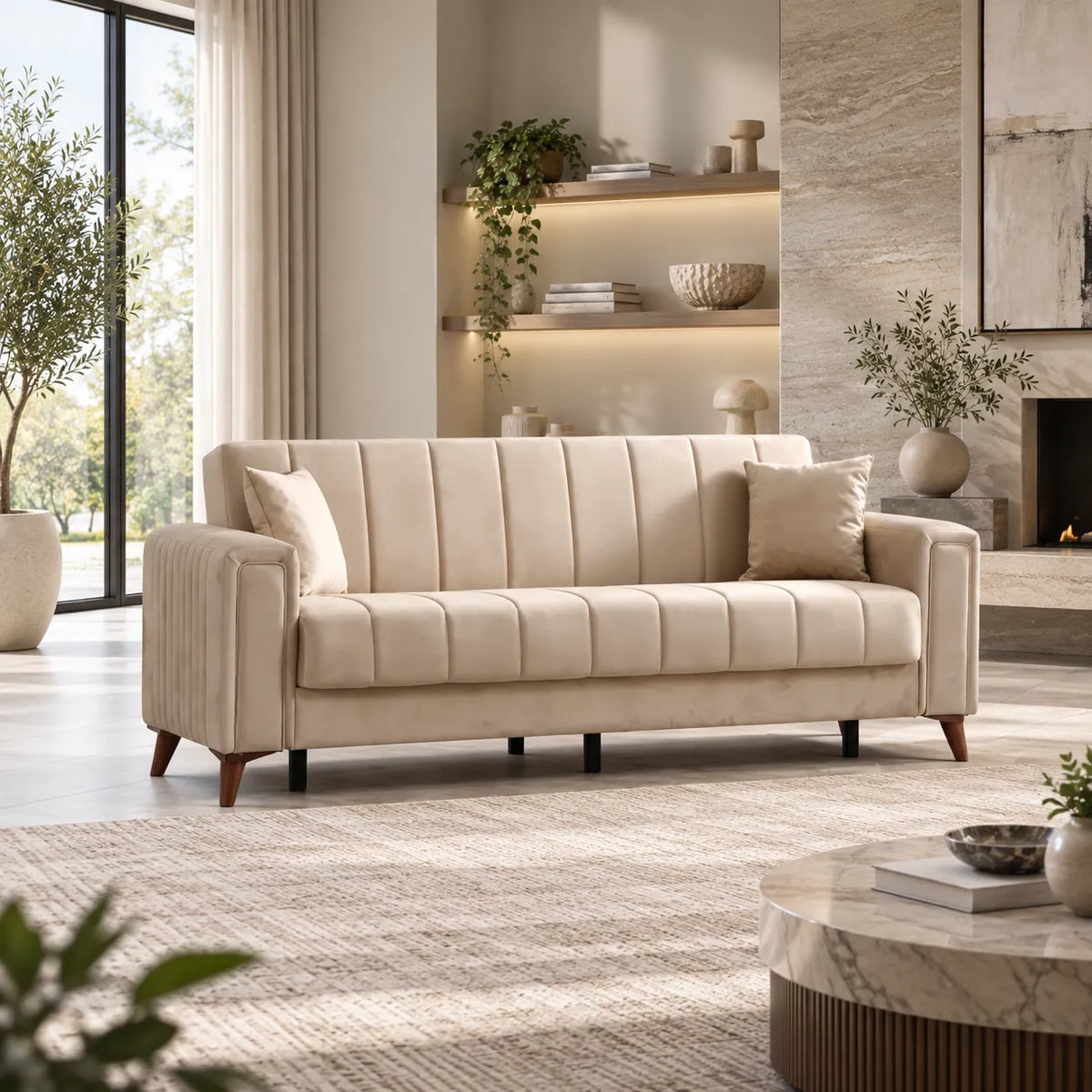 Canapé Nova Velours Beige