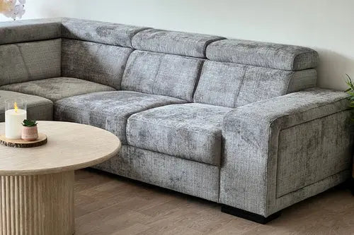 Canapé Karola Convertible Tissu Marbella Crème ET Anthracite Swedzo-Meuble