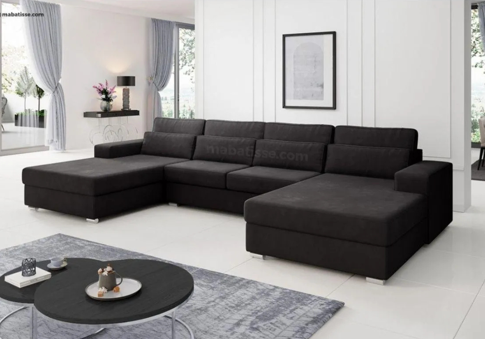 Canapé VALENTINA velours gris